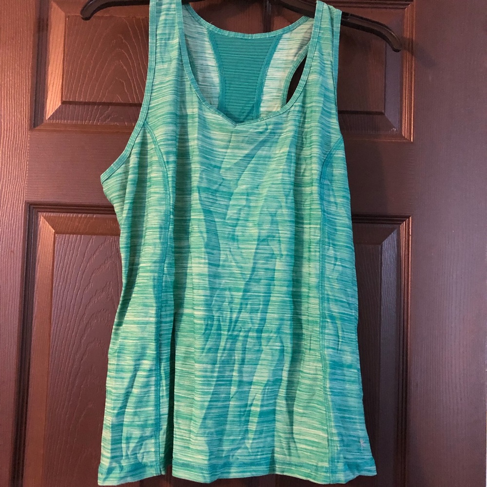 Green athletic tank top